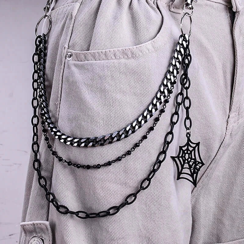 Spider Web Pendant Waist Chain - Fashion Punk Jeans Chain for Men and Women