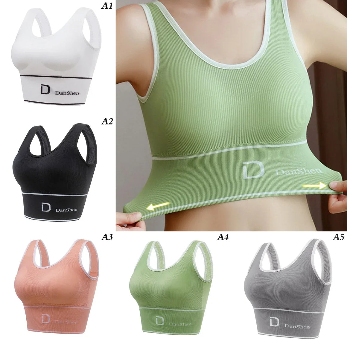 Sports Yoga Bra for Women - Breathable Push-Up Bralette with Pads