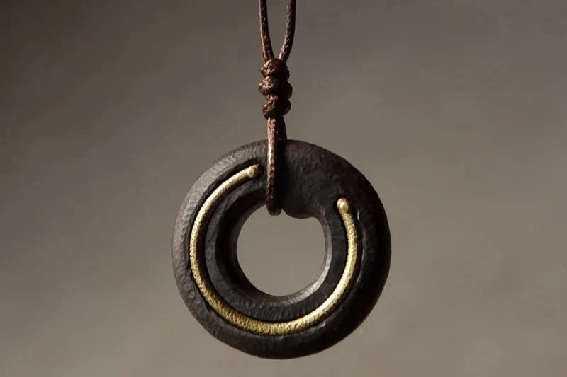 Ebony Pendant Necklace for Men and Women - Retro Trendy Woolen Chain Jewelry